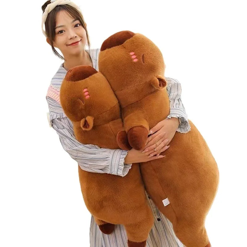 Kawaii Capybara Sleep Pillow – Soft Plush Cuddle Cushion for Bed & Sofa