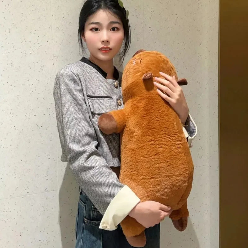 Kawaii Capybara Sleep Pillow – Soft Plush Cuddle Cushion for Bed & Sofa