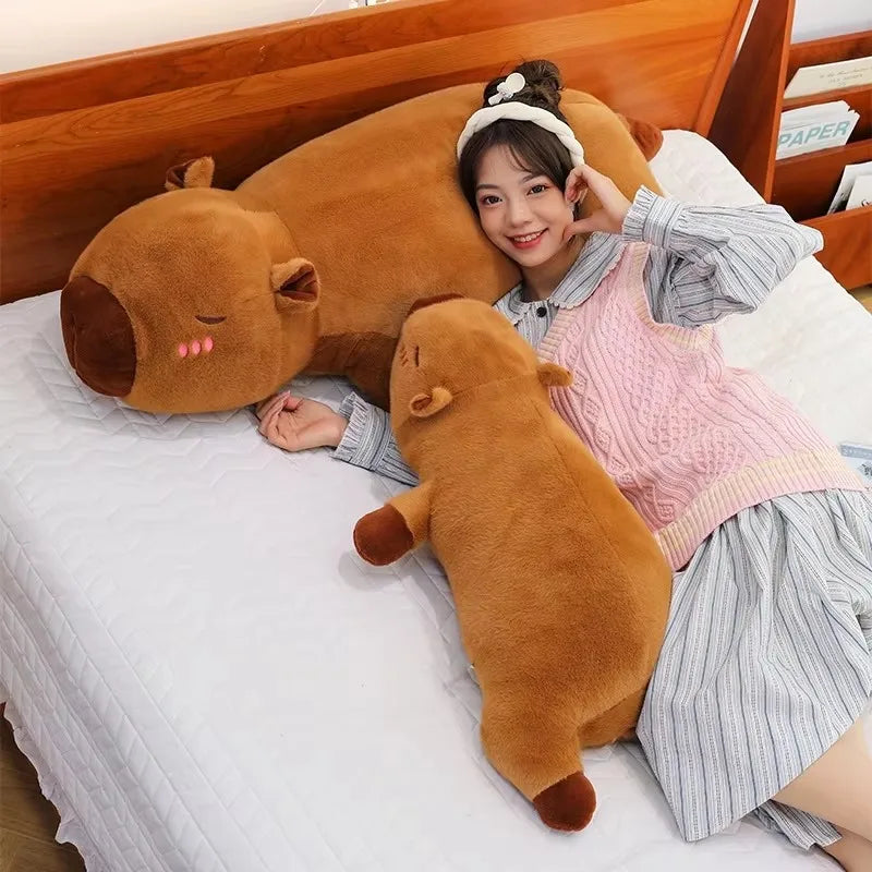 Kawaii Capybara Sleep Pillow – Soft Plush Cuddle Cushion for Bed & Sofa