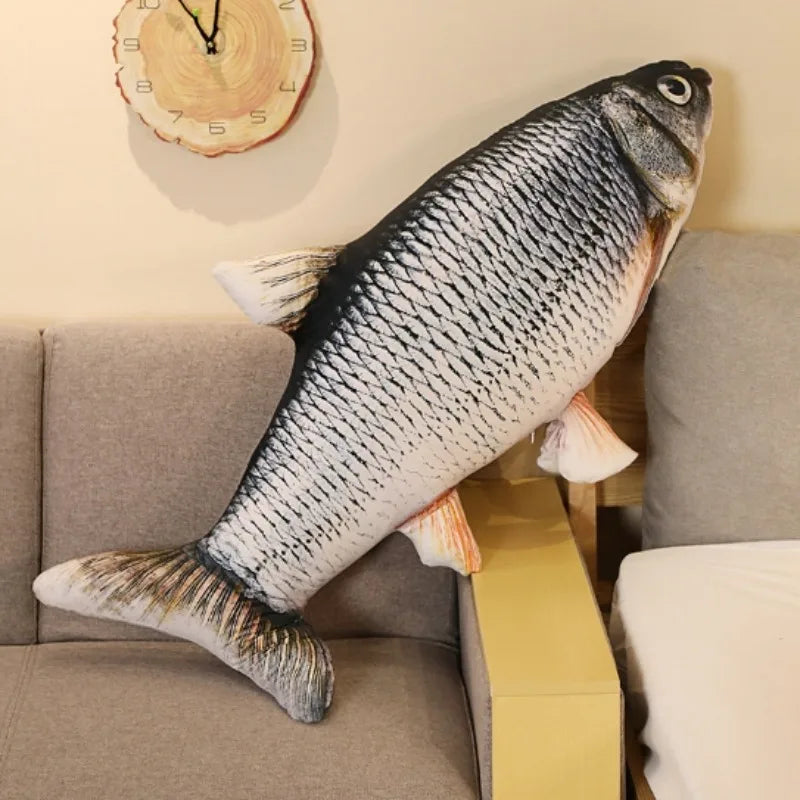 3D Goldfish Plush Pillow – Soft Sofa & Bed Cushion (40–80cm)