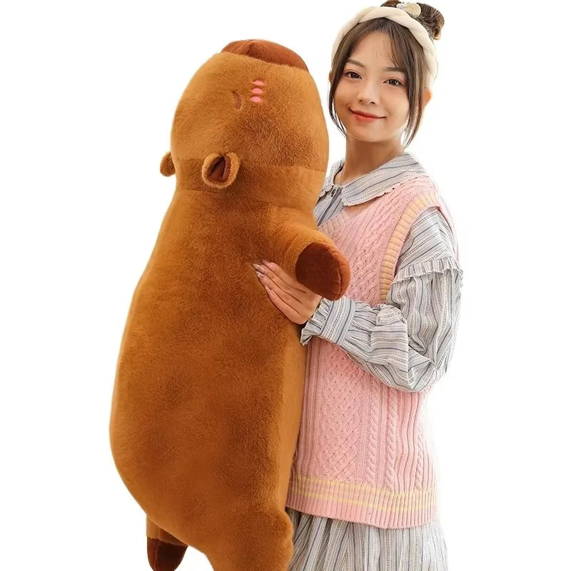 Kawaii Capybara Sleep Pillow – Soft Plush Cuddle Cushion for Bed & Sofa